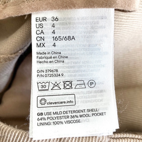 H&M TREND Wool Blend High Waisted Belted Trousers - Picture 5 of 6